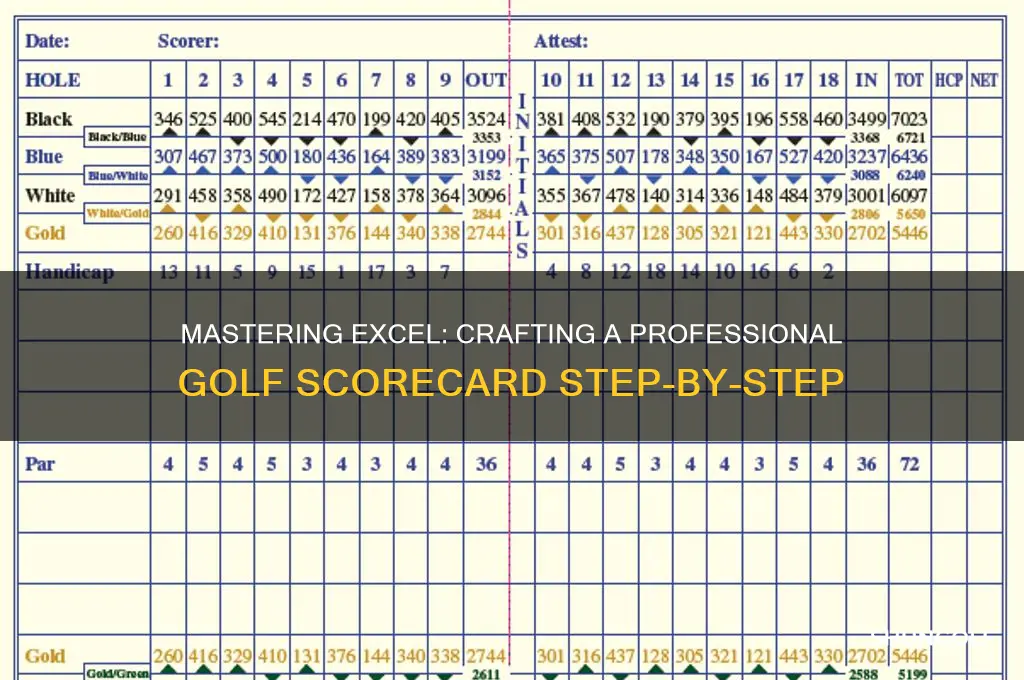 how to create a golf scorecard in excel