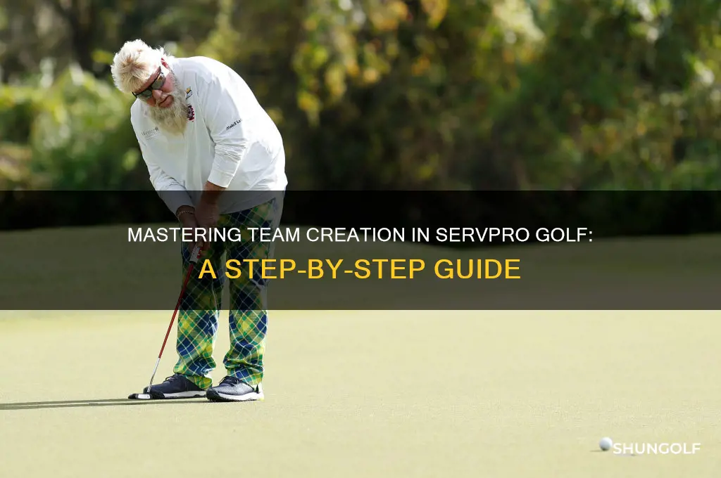 how to create a team in servpro golf