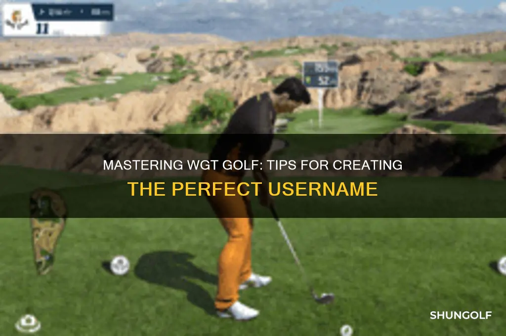 how to create username for wgt golf