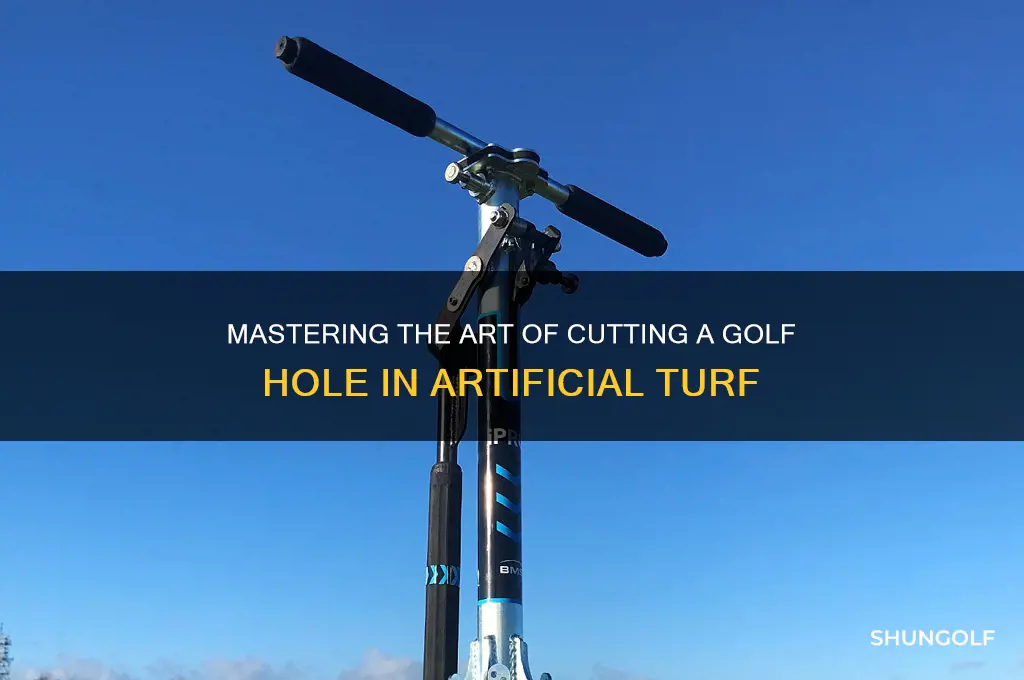 how to cut a golf hole in artificial turf