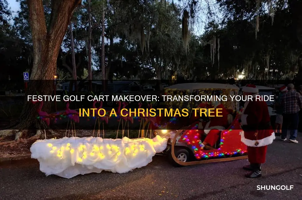 how to decirate golf cart like christmas tree