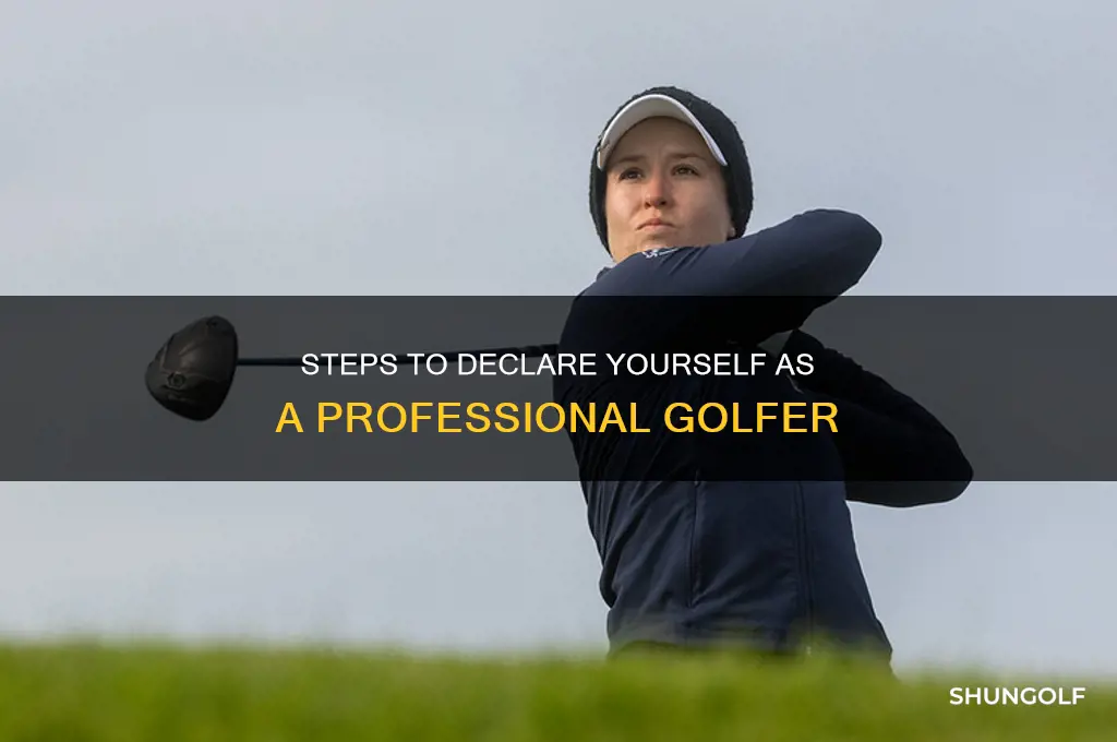 how to declare as a professional golfer