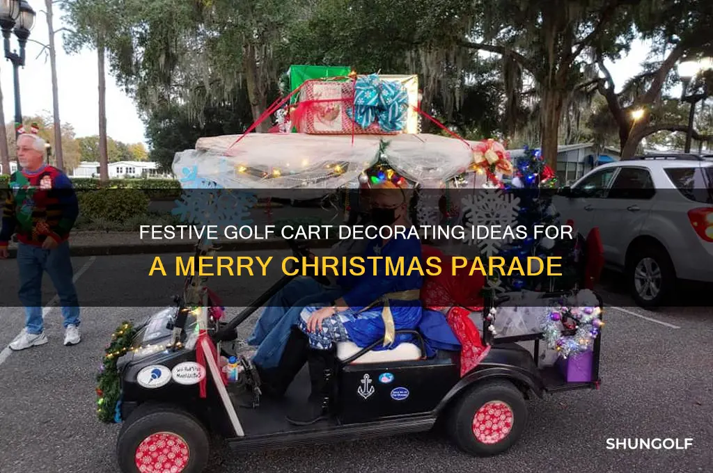 how to decorate a golf cart for a christmas parade