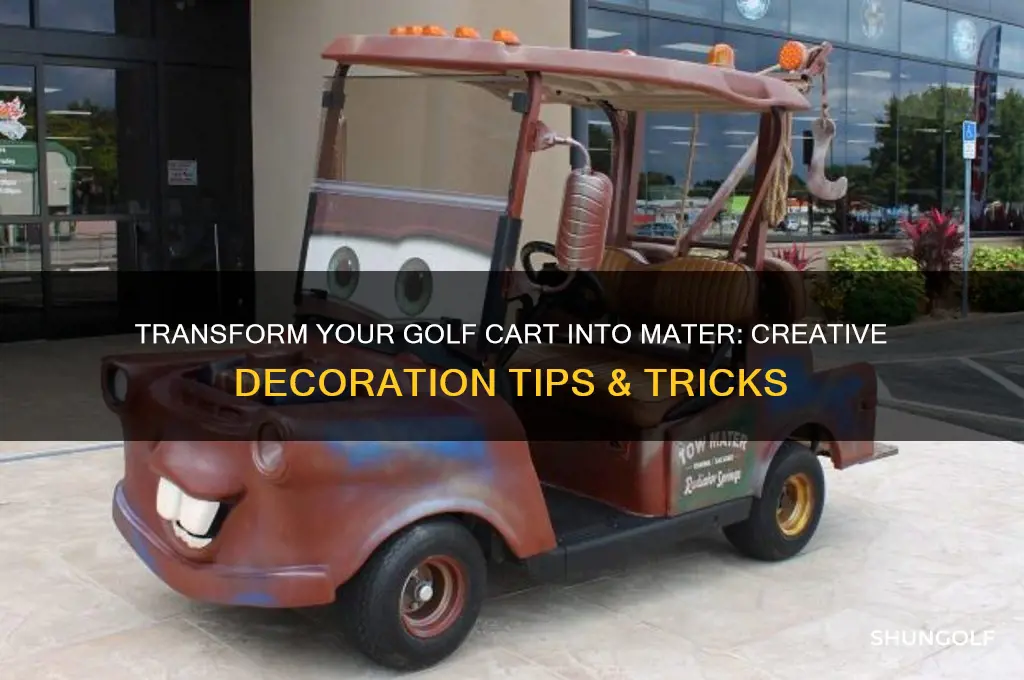 how to decorted a golf cart to look like mater