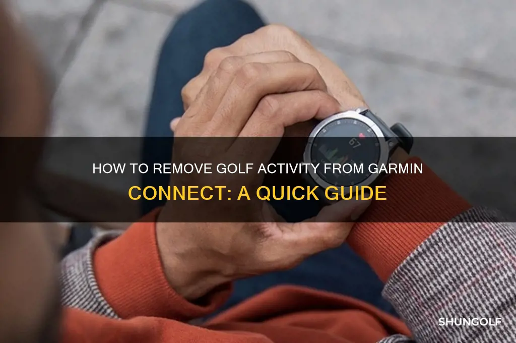 how to delete golf activity from garmin connect