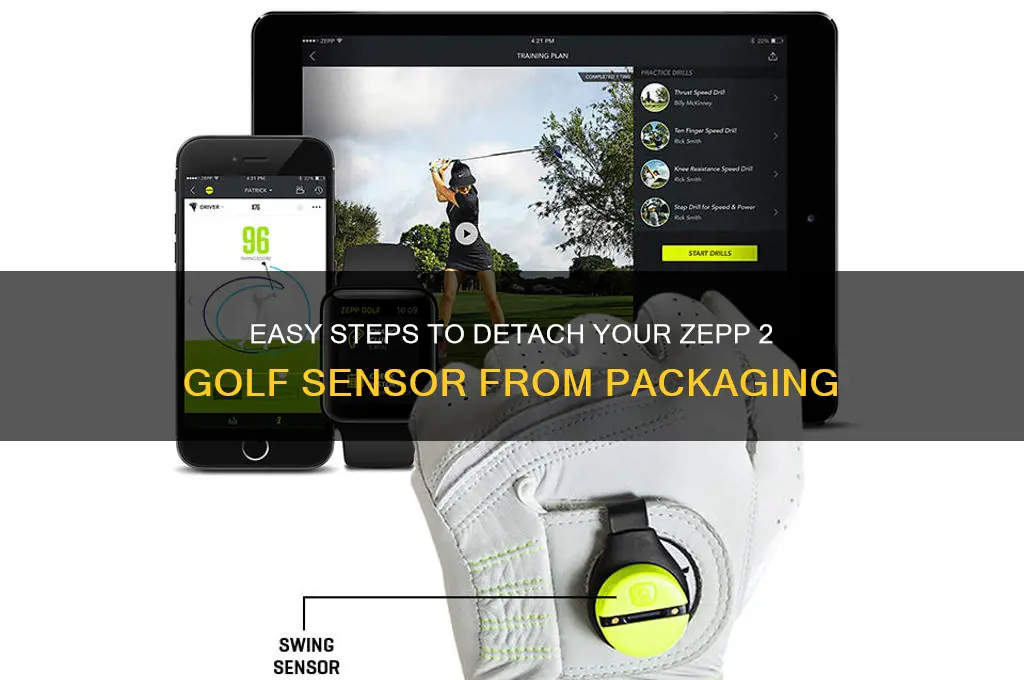how to detach zepp 2 golf sensor from package