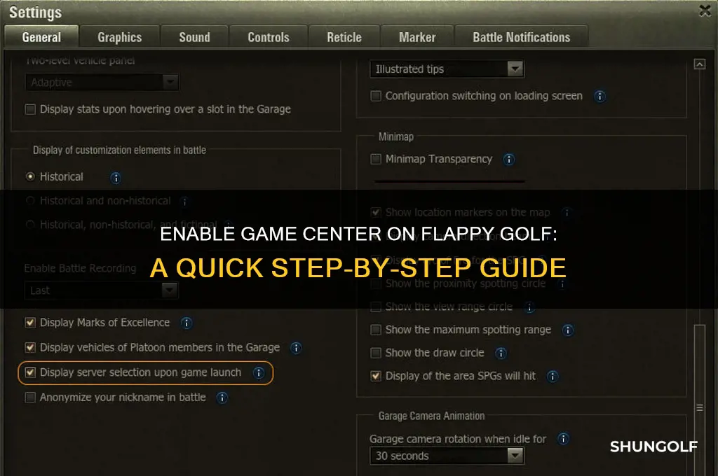 how to enable game center on flappy golf