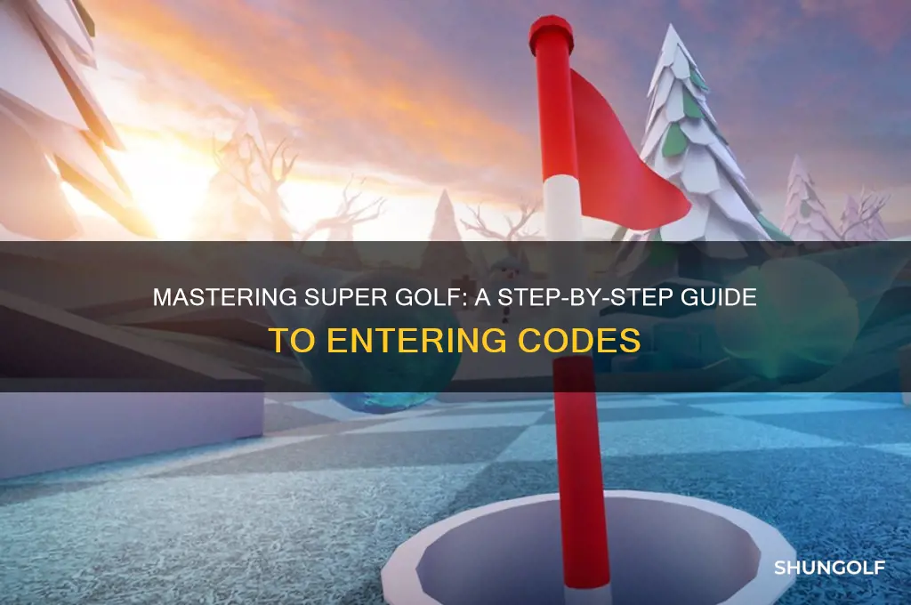 how to enter codes in super golf