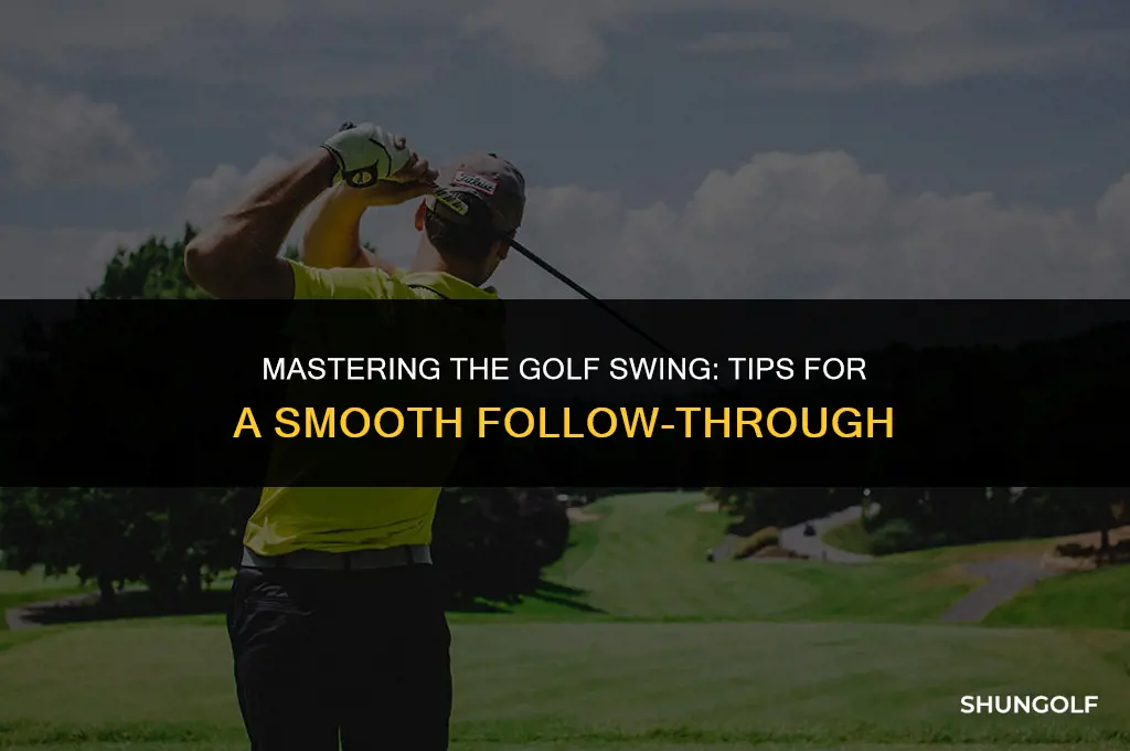 how to extend arms after hitting the golf ball