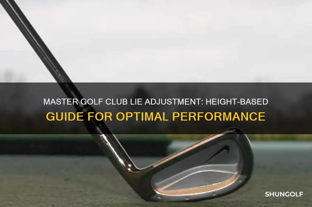 how to figure golf club lie adjustment based on height
