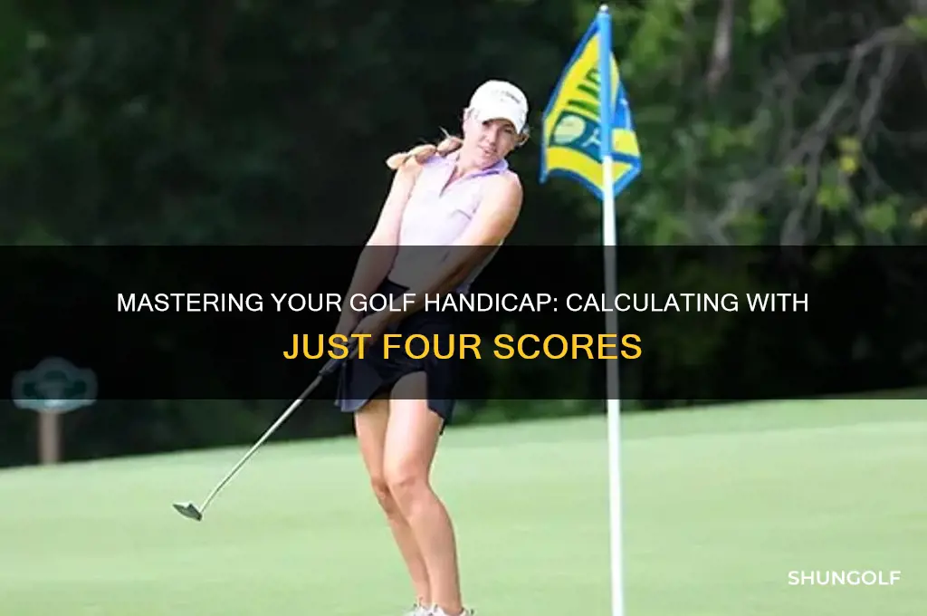 how to figure out golf handicap with 4 scores