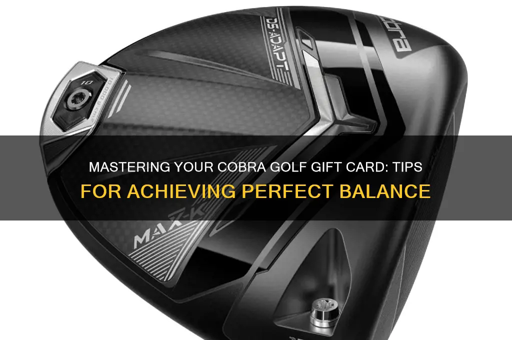 how to find balance on a cobra golf gift card