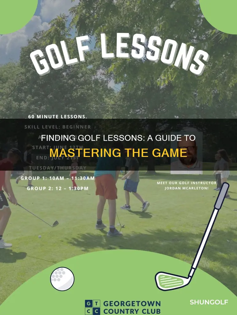 how to find golf lessons