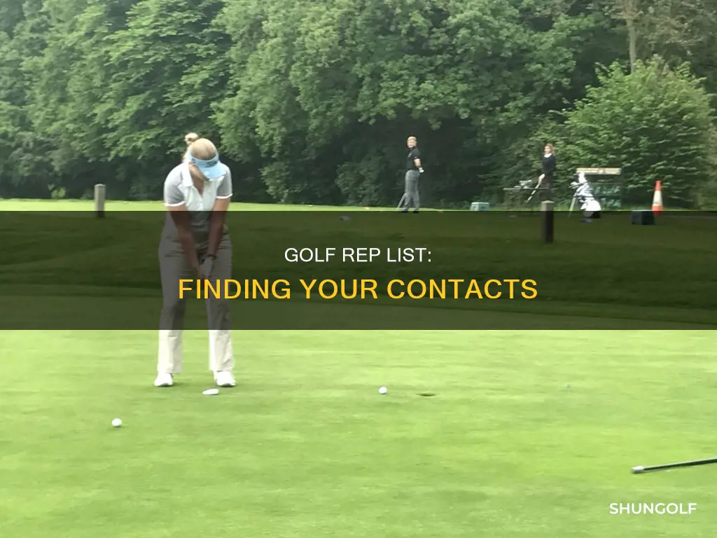 how to find golf rep list