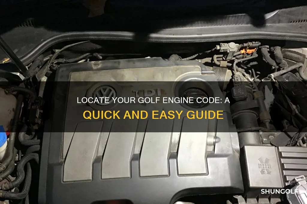 how to find my golf engine code