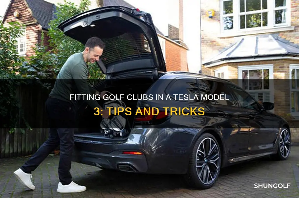 how to fit golf clubs in tesla model 3