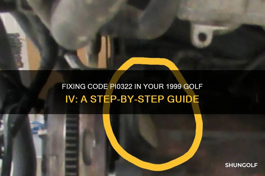 how to fix code pi0322 on 1999 golf iv