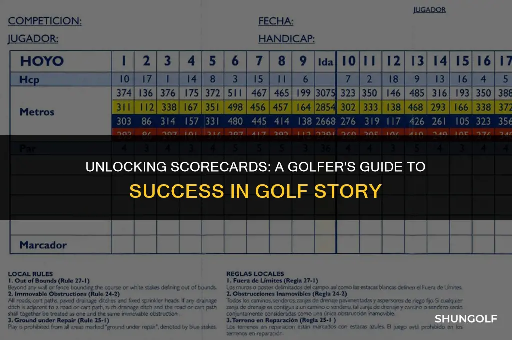 how to get score cards in golf story
