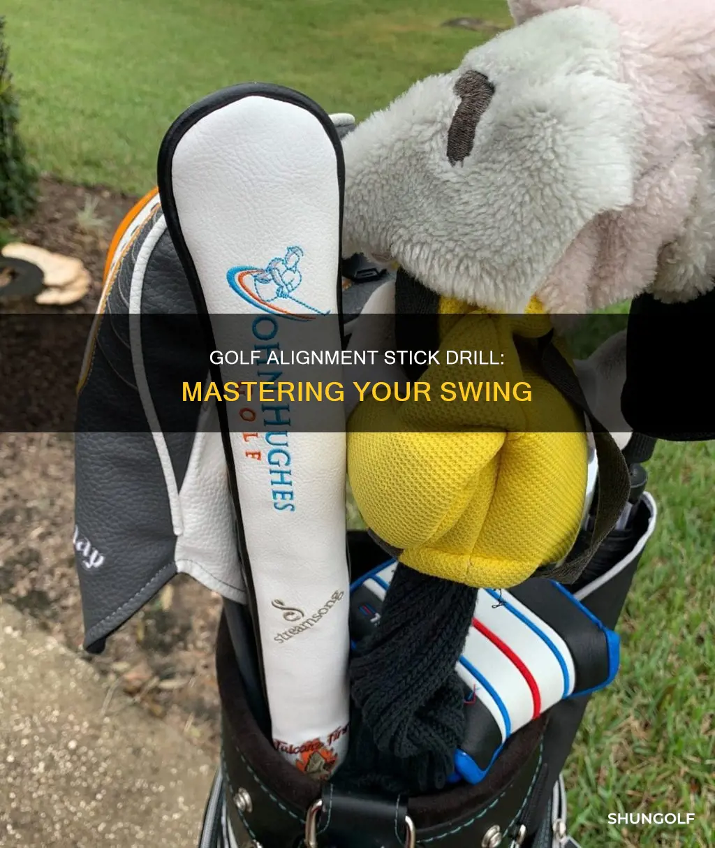 how to golf alignment stick drill