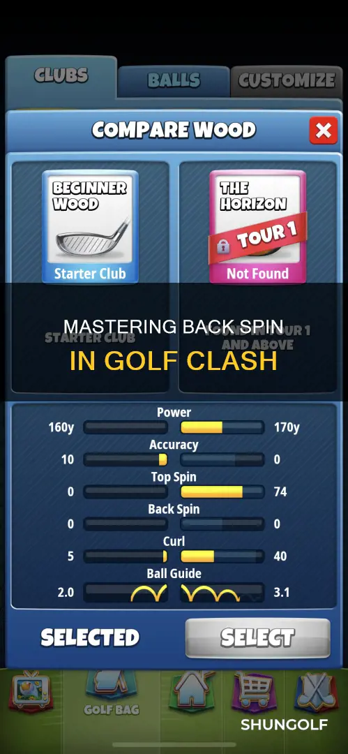 how to golf clash back spin