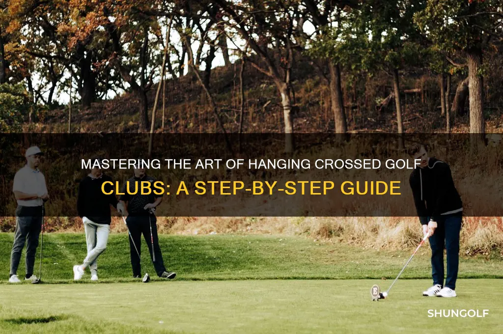 how to hang crossed golf clubs