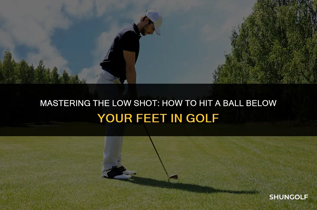 how to hit a ball below your feet in golf