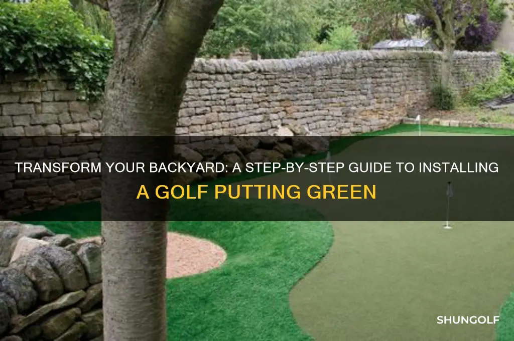 how to install a golf putting green