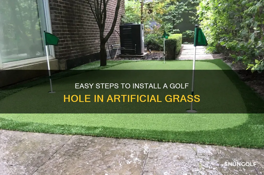 how to install golf hole in artificial grass