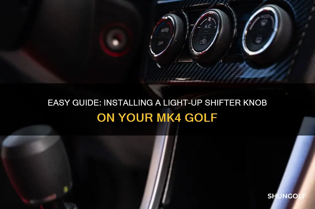 how to install light up shifter knob mk4 golf