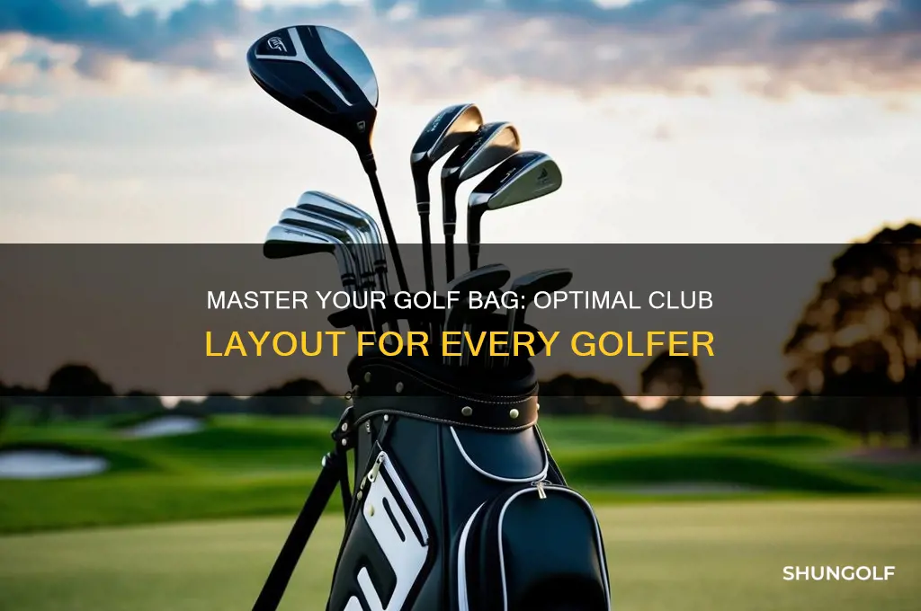 how to lay out golf clubs in bag