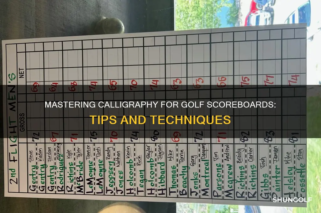 how to learn calligraphy for golf scoreboard