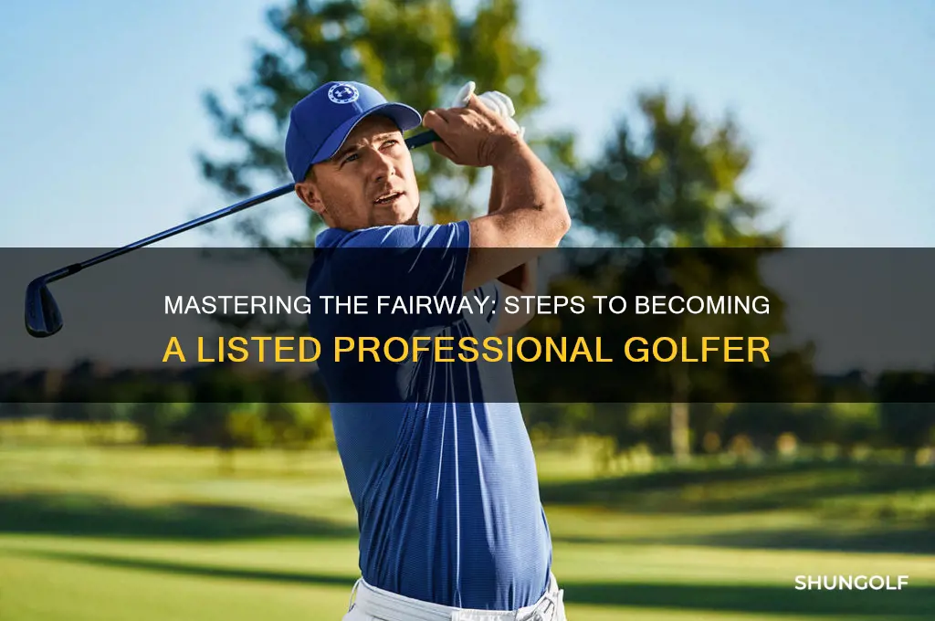 how to listed as a professional golfer