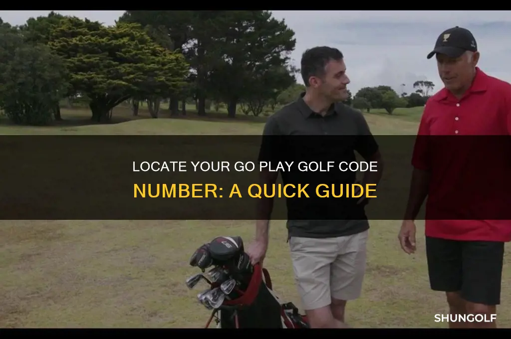 how to locate my go play golf code number