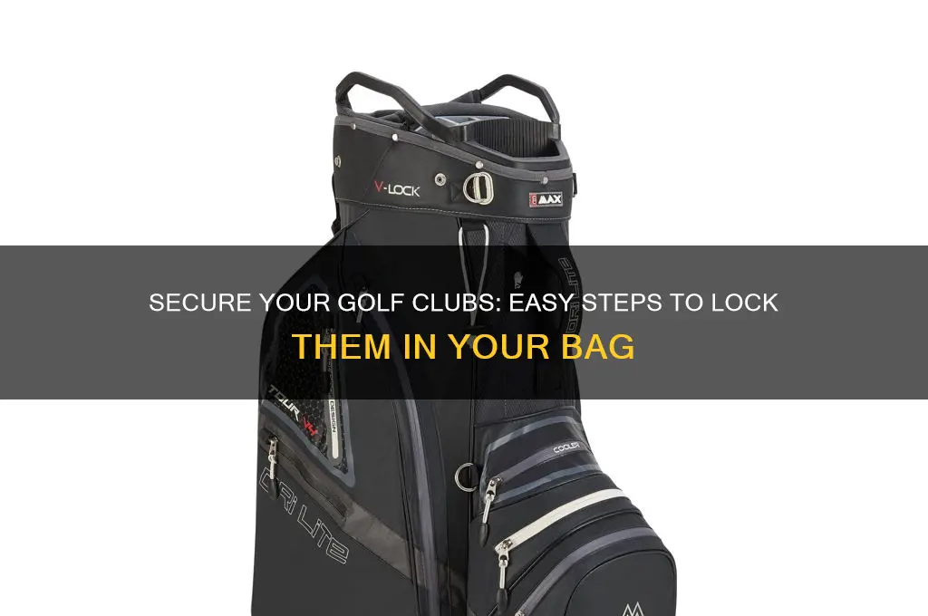 how to lock golf clubs in the bag