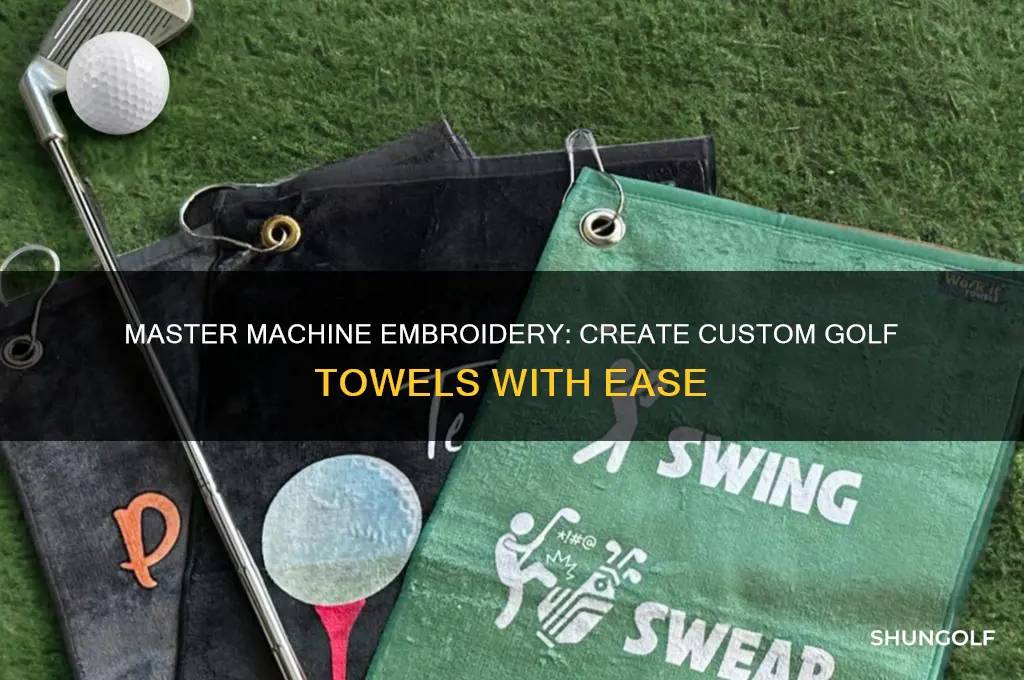 how to machine embroider a golf towel
