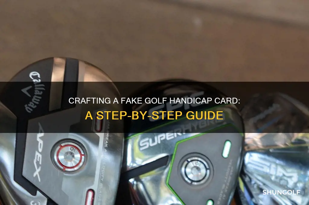 how to make a fake golf handicap card