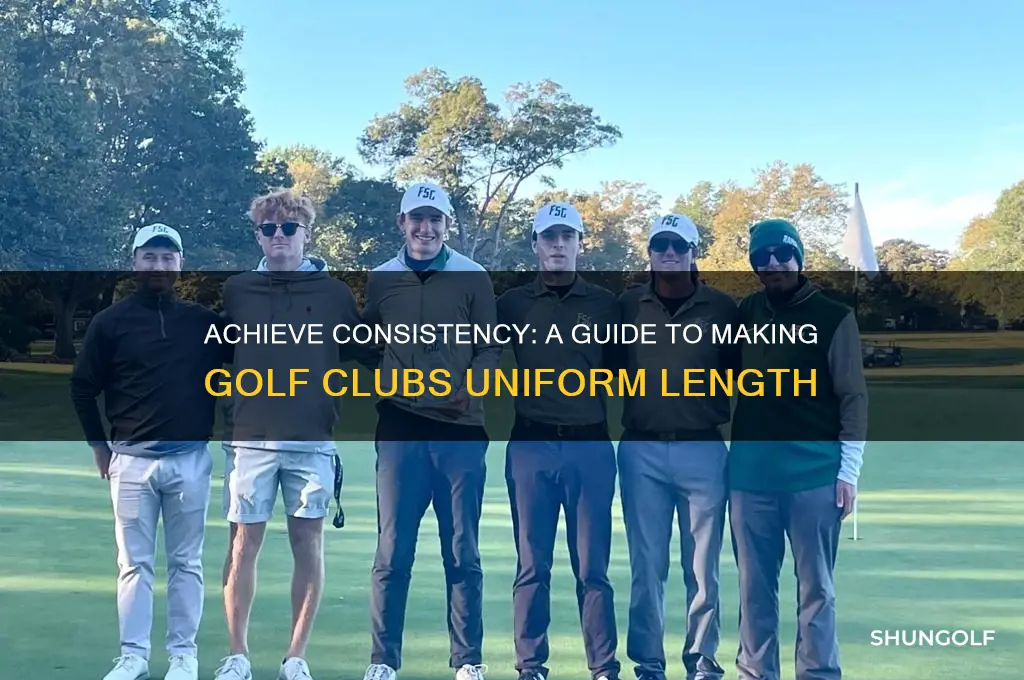 how to make golf clubs the same length