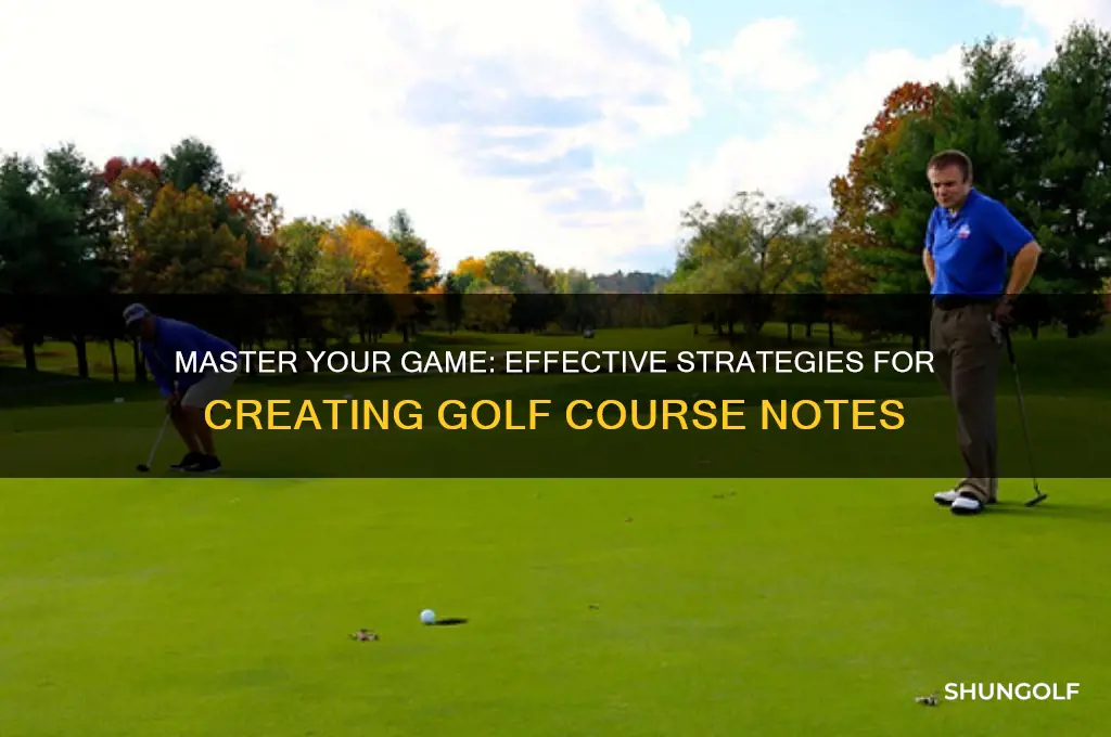 how to make golf course notes