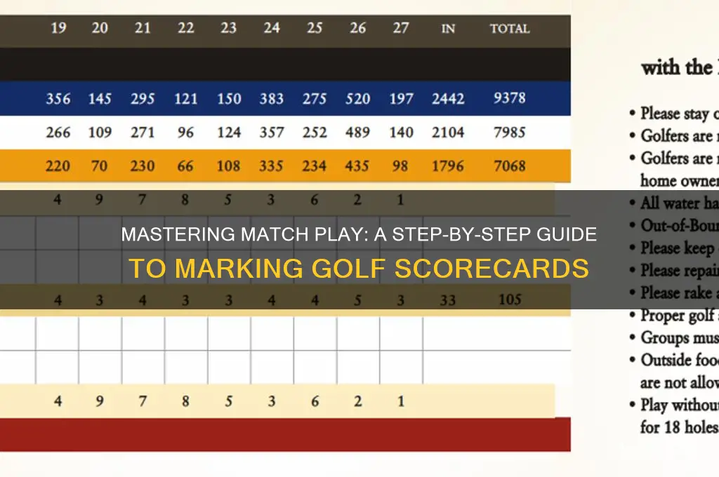 how to mark a golf scorecard match play