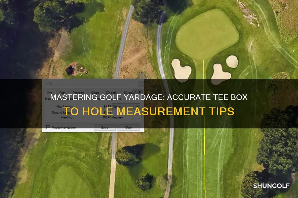 how to measure golf hole yardage from tee box