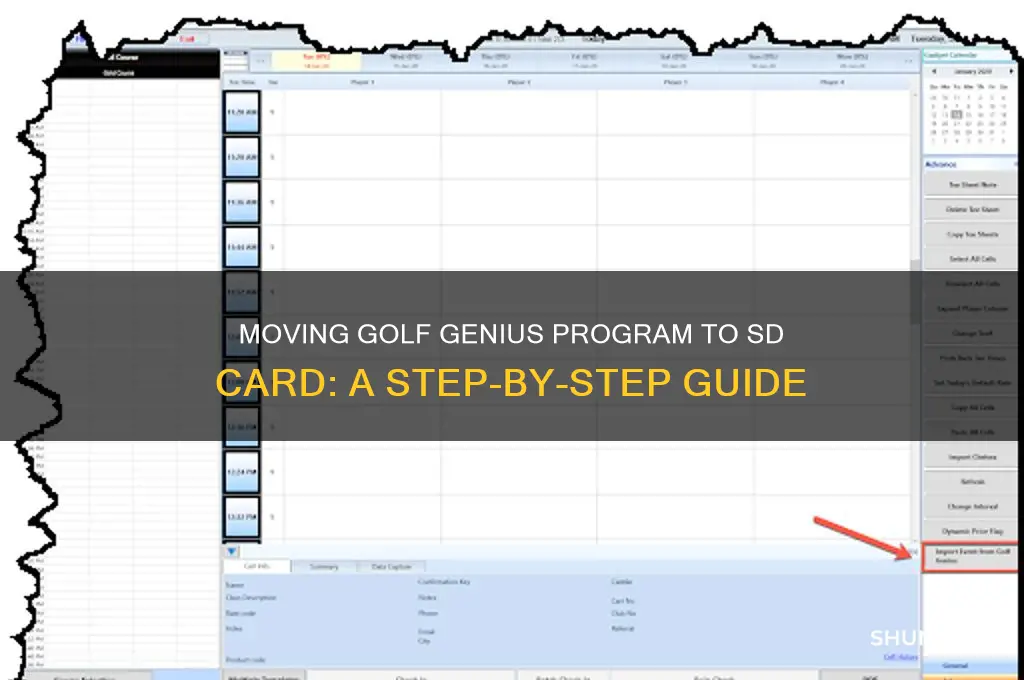 how to move golf genius program to the sd card