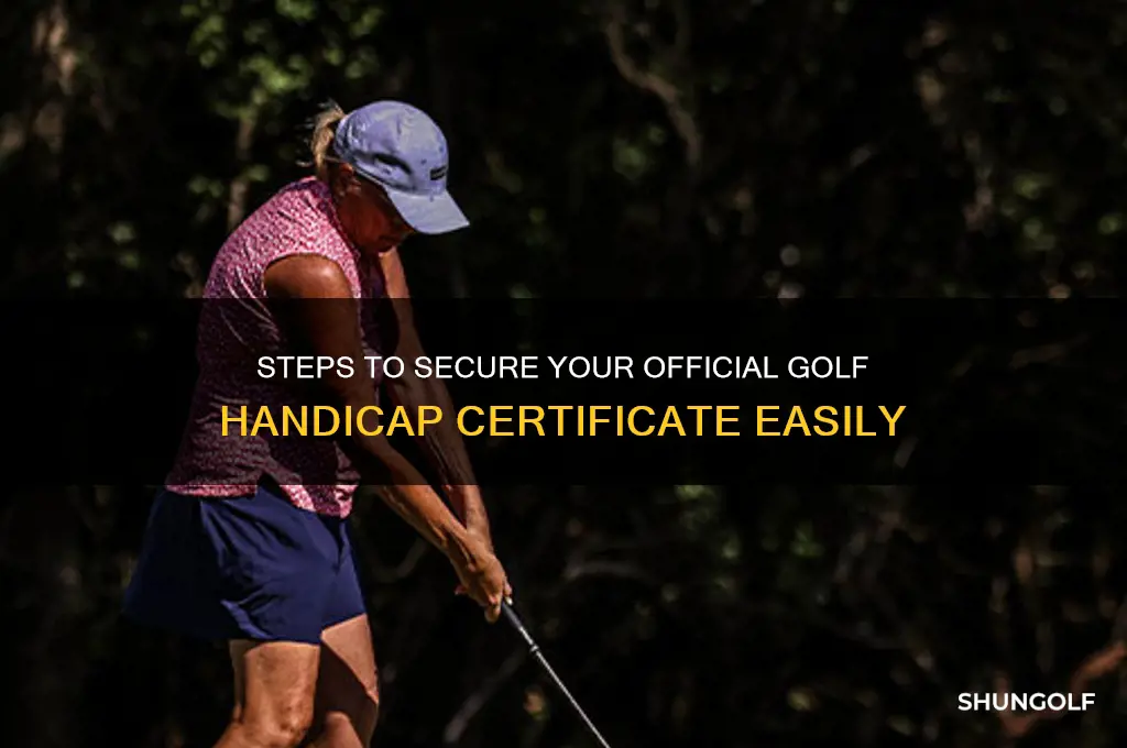 how to obtain a golf handicap certificate