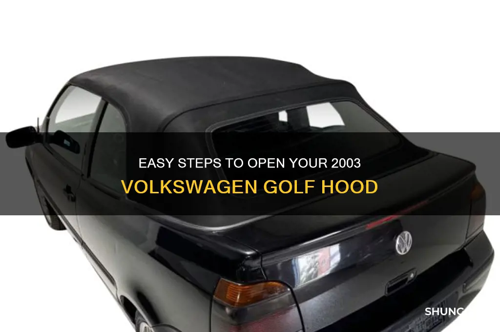 how to open a 2003 volkswagen golf hood