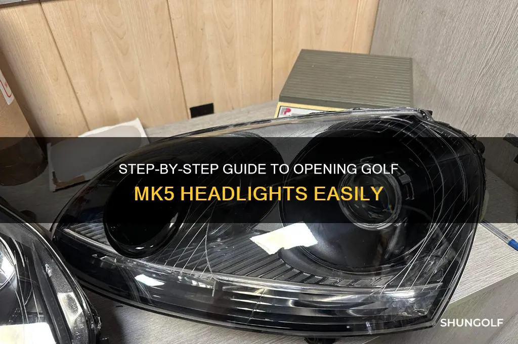 how to open golf mk5 headlight