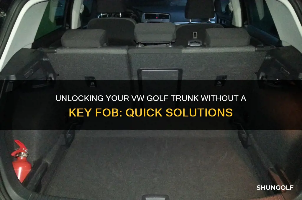 how to open locked vw golf trunck withour key fob