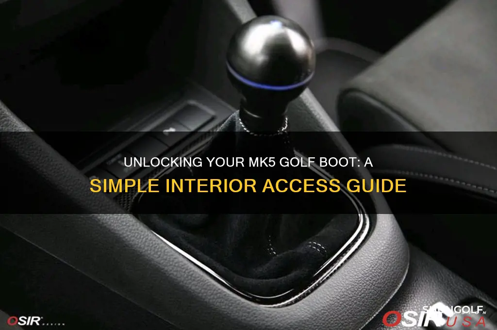 how to open mk5 golf boot from inside