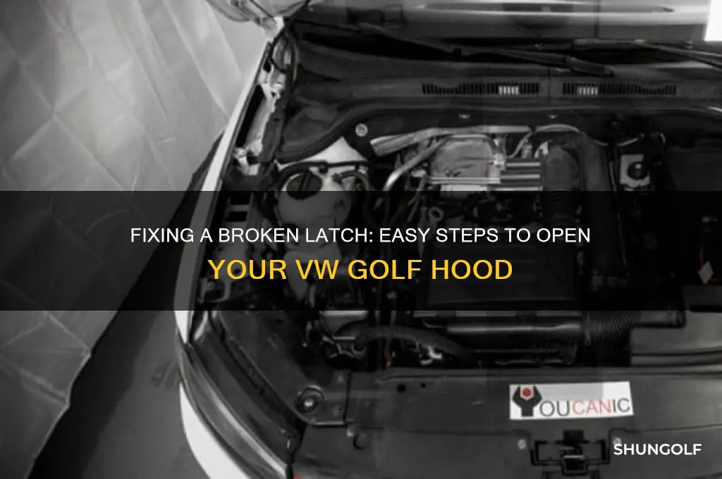 how to open vw golf hood with broken latch
