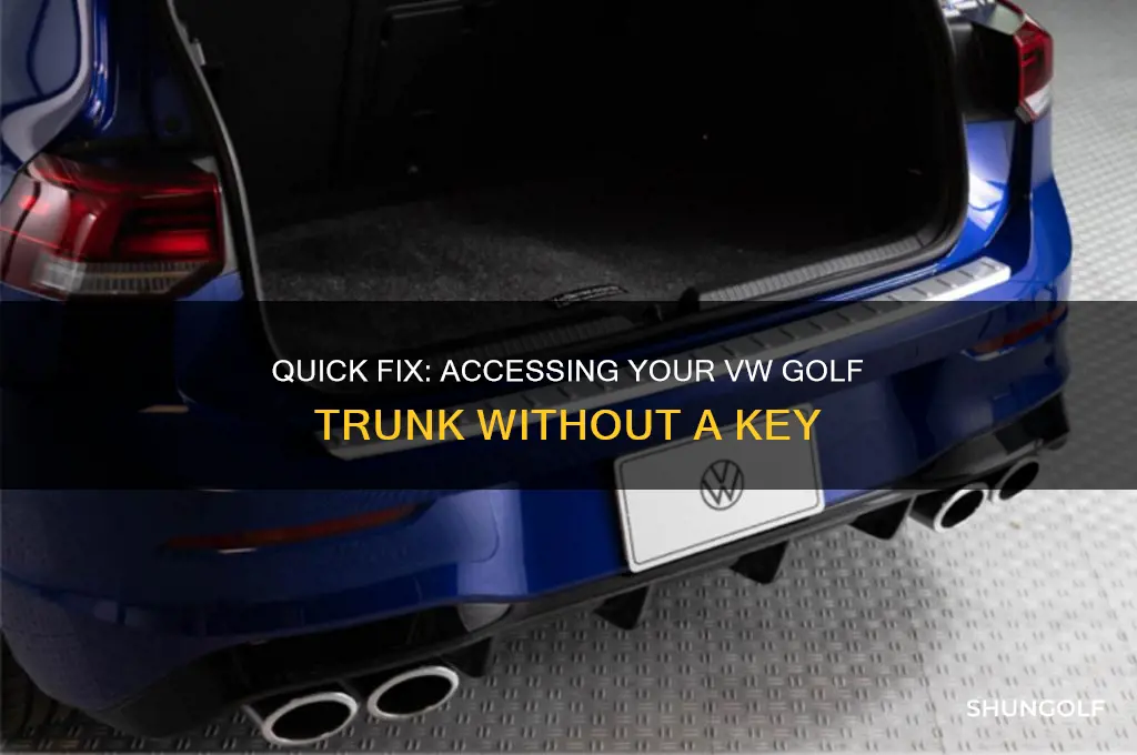 how to open vw golf trunk without key