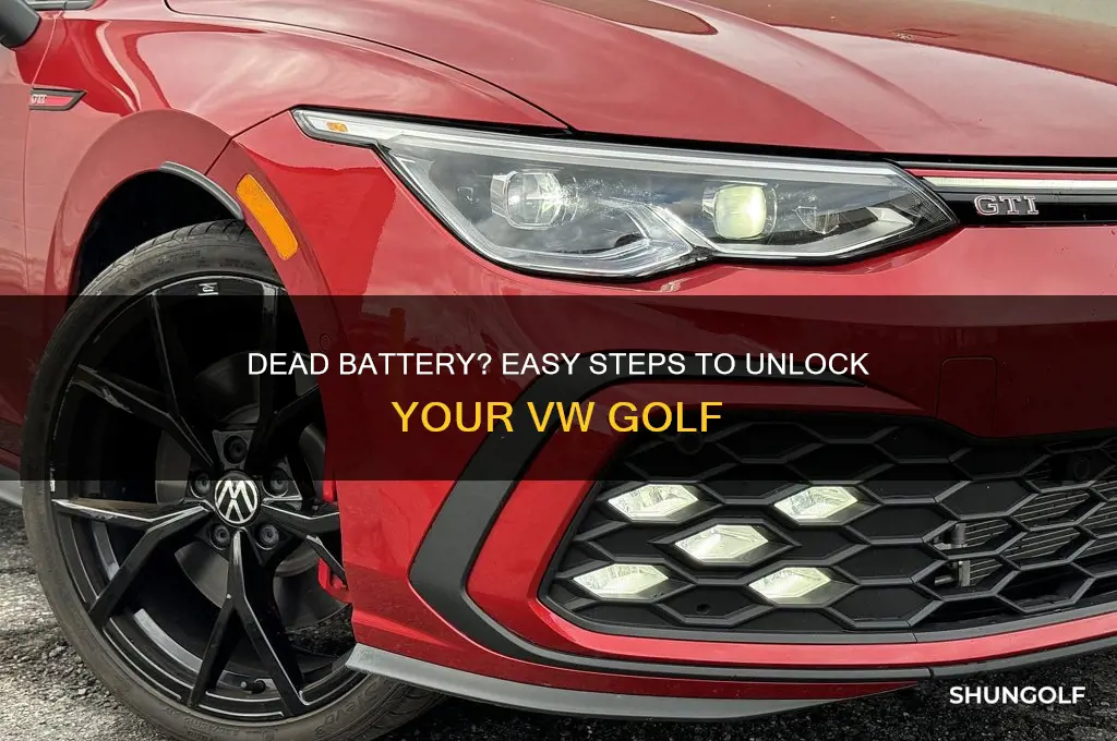 how to open vw golf when battery is dead