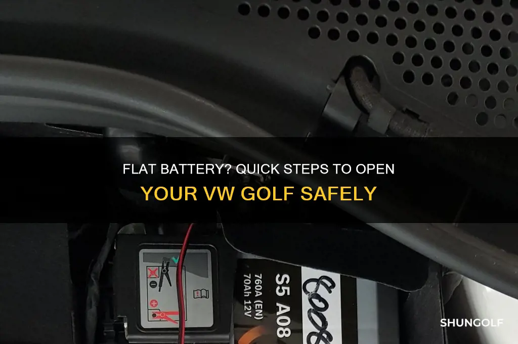 how to open vw golf with flat battery